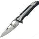 WithArmour Fin Linerlock Folding Knife, 3.5 satin finish D2 tool steel blade, Black G10 handle with stonewash finish stainless o, WA-066BK