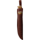 Wood Jewel Big Double Fixed Blade Knife Set, 10.5in Overall w/ 5.75in Blade, 8in Overall w/ 3.63in Carbon Steel Blade, Curly Birch Handle, Leather Sheath, 23KI