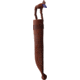 Wood Jewel 7.5in Zebra Fixed Blade Knife, 7.5in Overall, 3in Carbon Steel Blade, Zebra Wood Handle, Leather Sheath, 23Z