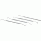 Steelex Stainless Steel Dental Pick Set, 8 Different Pick Styles, Knurled Handles, 4 pc., 6 in. Long D3228
