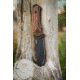 WOOX Rock 62 Fixed Blade Knife, 4.25 in, Drop Point, Mil-Spec Grey, Sleipner Steel Blade, Engraved American Walnut Handle, BU.KNF001.02