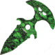 Z-Hunter Push Dagger Green Skull Camo Fixed Blade Knife, 2.5in, Partially Serrated, Double Edge Dagger, Green Camo Handle ZB030GNS
