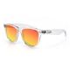 Zan Headgear Minty Sunglasses, Crystal Clear Frame, Smoked Crimson Mirror Lens, EZMT04