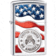 Zippo American Stamp on Flag Lighter, High Polish Chrome, 1.44in x 2.25in, 29395