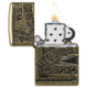 Zippo Ouijia Board Pocket Lighter, Antique Brass Armor, 49001