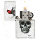 Zippo Spazuk Skull Design Matte Pocket Lighter, White, 29644