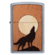 Zippo Woodchuck USA Howling Wolf Lighter w/ Click, Silver, One Size, 49043