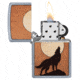 Zippo Woodchuck USA Howling Wolf Lighter w/ Click, Silver, One Size, 49043