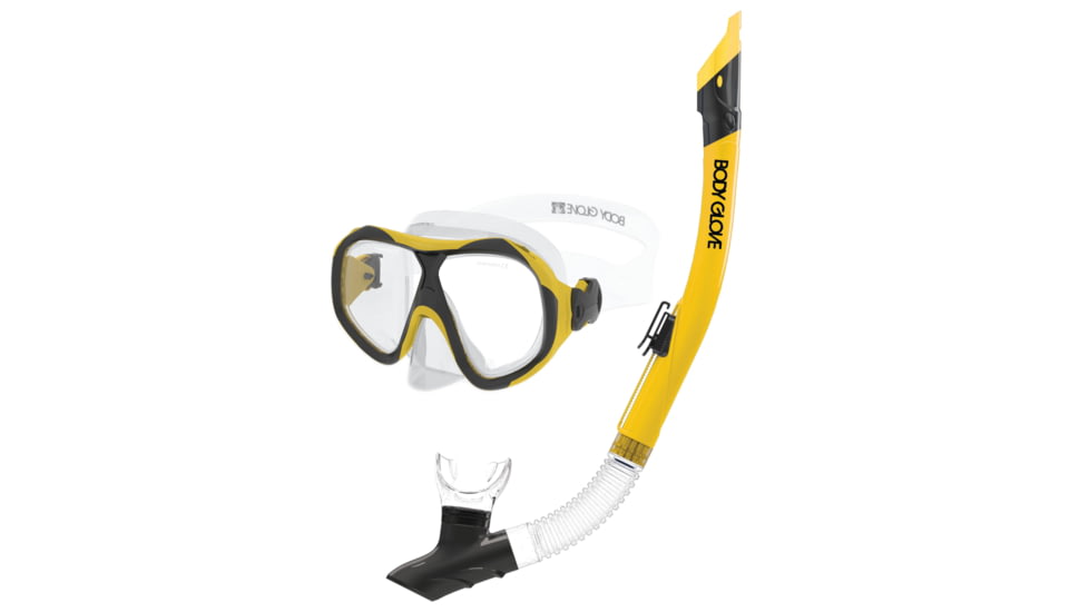 Body Glove Enlighten II Mask / Snorkel Combo - Yellow/Black EC4C2438, L, Yellow/Black, 16029CMB-YELBLK-L