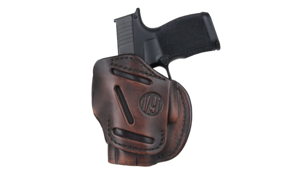 1791 Gunleather 3 Way Multi-Fit OWB Concealment Holster, Glock 42/43, S&amp;W Bodyguard, Ambidextrous, Size 2, Vintage, Vintage, 2, 3WH-2-VTG-A