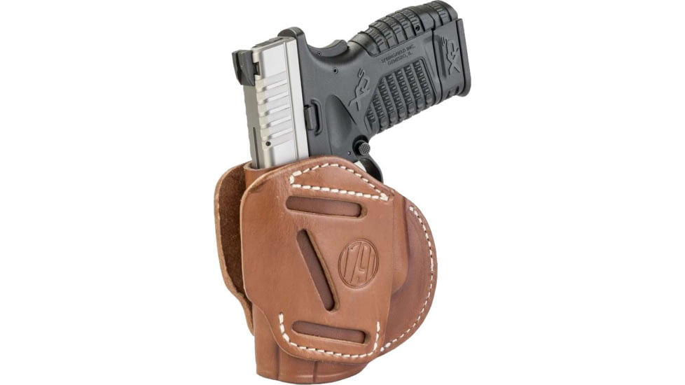 1791 Gunleather 3 Way Multi-Fit OWB Concealment Holster, Sig 228, Springfield XDS, Ambidextrous, Classic Brown, Size 4, 3WH-4-CBR-A