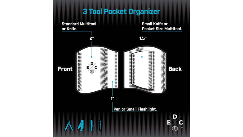 1791 Gunleather EDC Pocket Comfort Carry Tool Organizer, Black, PK-CMF-BLK-A