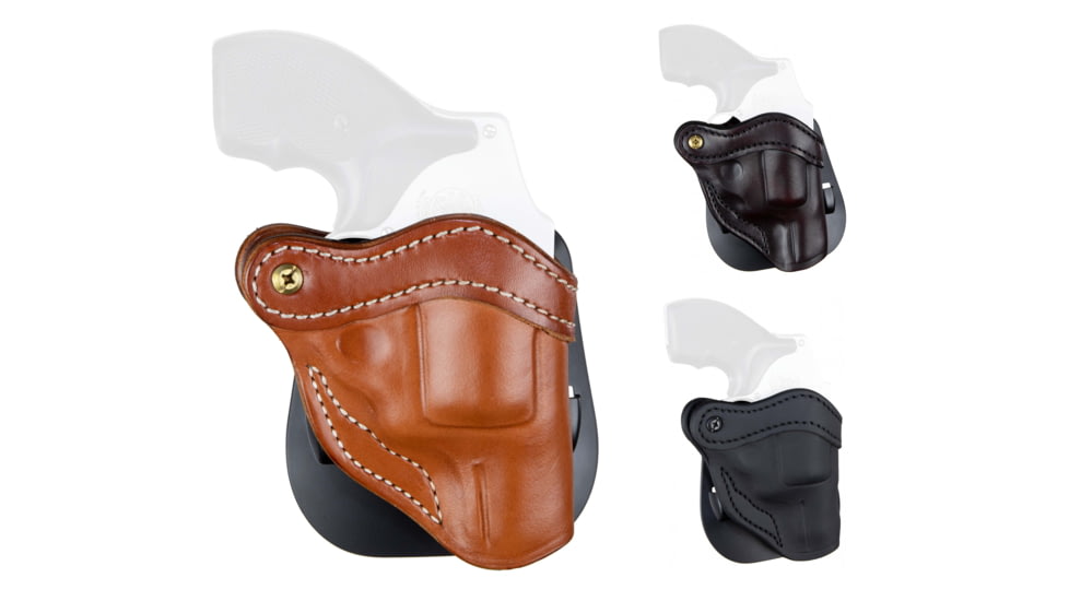 1791 Gunleather Paddle RVH1 J-Frame Revolver Holster, Classic Brown, Signature Brown, Stealth Black