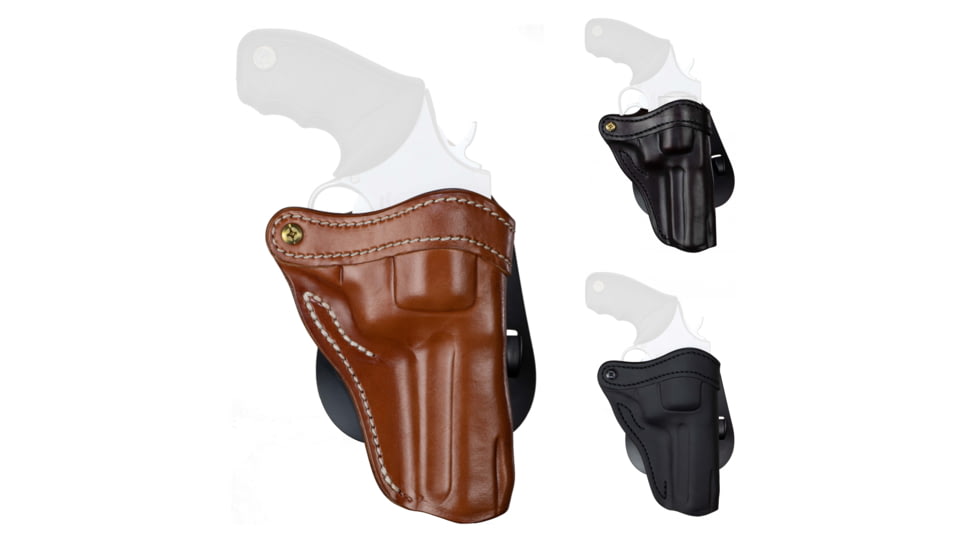 1791 Gunleather Paddle RVH2 J-Frame Revolver Holster, Classic Brown, Signature Brown, Stealth Black