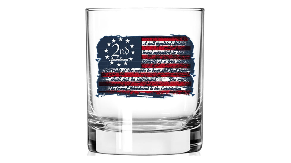 2 Monkey Trading 2nd Amendment Flag Whiskey Glass, 11oz, 2M1025077S