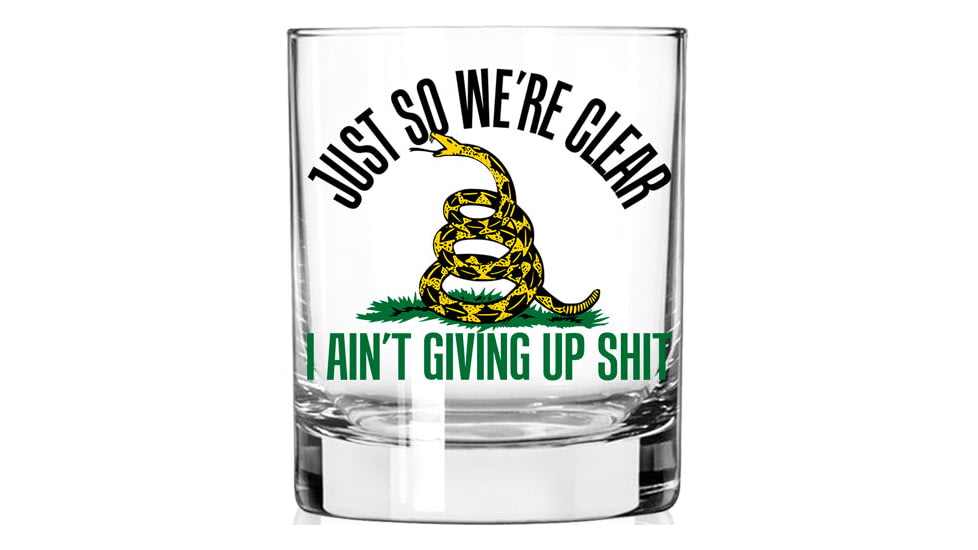 2 Monkey Trading So We Are Clear Logo Whiskey Glass, 11oz, 2M1022150S