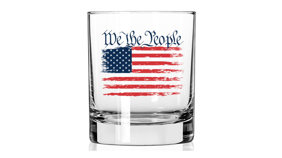 2 Monkey Trading We The People Flag  Whiskey Glass, 11oz, 2M1022168S