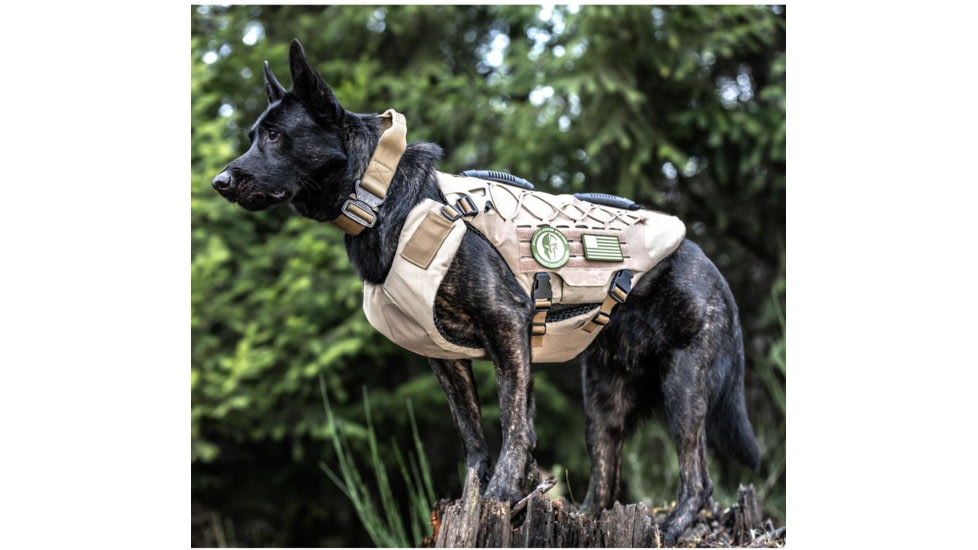 221B Tactical Titan Vest - K-9 Harness w/ Level IIIA K-9 Body Armor, Desert Tan, TTNV-WA-DTT