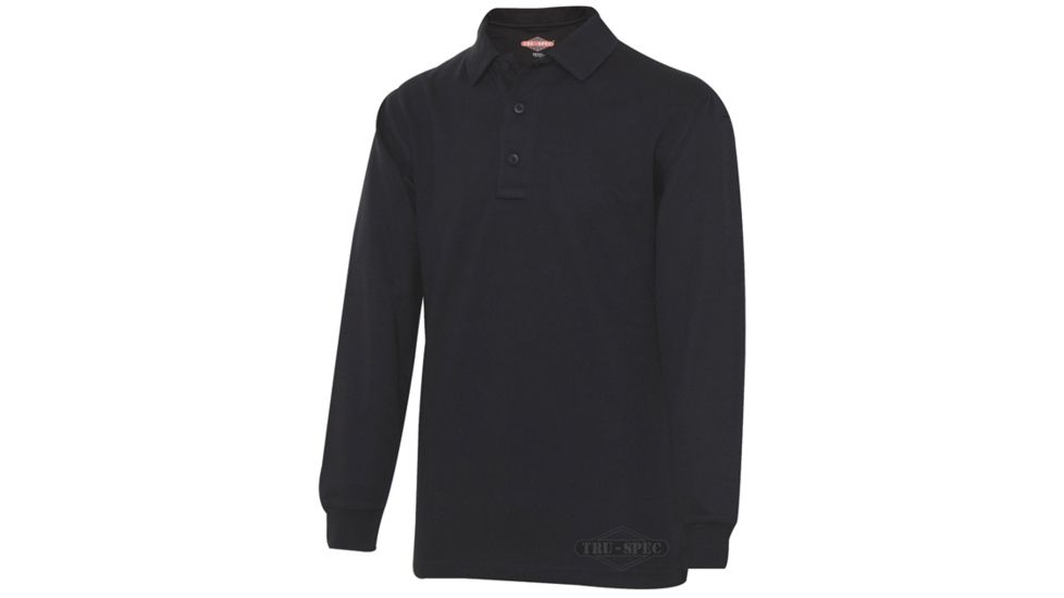 24 7 Series 4357005 Mens Long Sleeve Polo Shirt Black