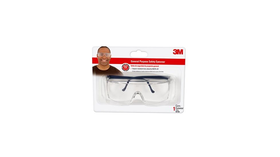 3M General Purpose Safety Eyewear,Black Frame,Clear Lens 90780-80025