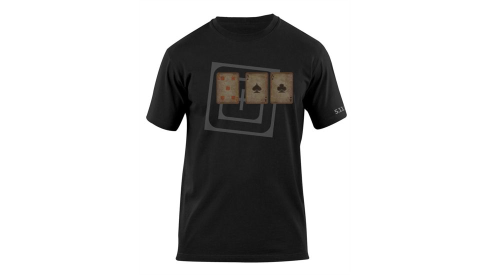 5.11 Tactical Card Tricks Logo T Shirt - Black - XL 41006AG-019-XL