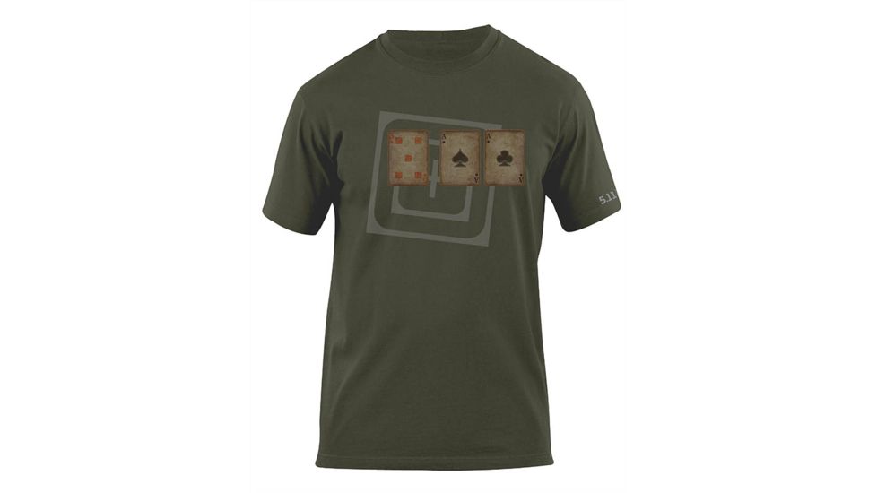 5.11 Tactical Card Tricks Logo T Shirt - Od Green - L 41006AG-182-L