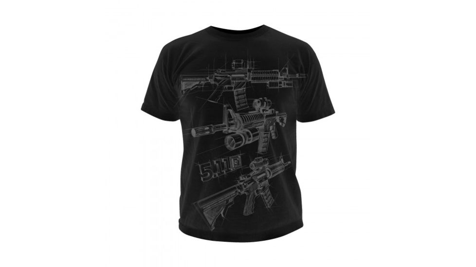 5.11 Tactical Logo T Shirt Sleeve Ar Sketch, Black, XXL 41006CD-019-XXL