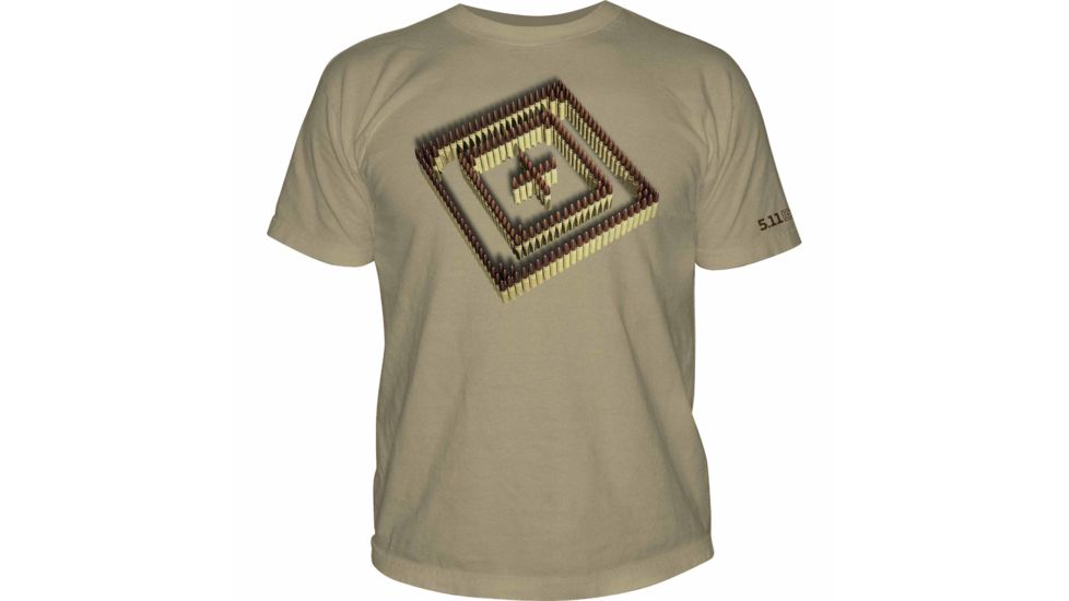 5.11 Tactical Mens Firing Line Logo T-Shirt,Tan,Small 41006BT170S