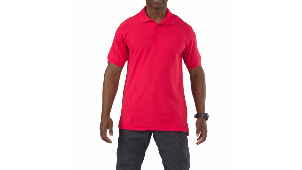 5.11 Tactical Short Sleeve Utility Polo Shirt - Men's, Range Red, L, 41180-477-L