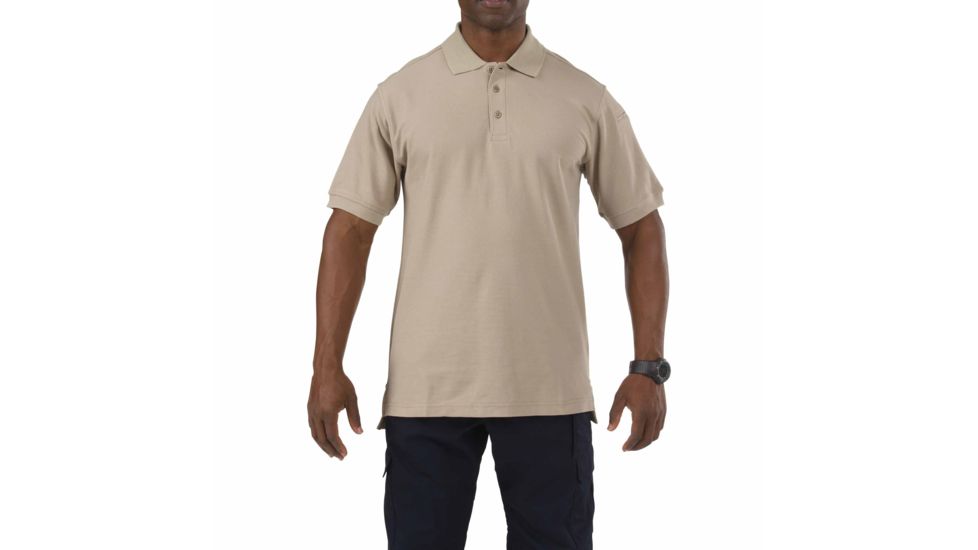 5.11 Tactical Short Sleeve Utility Polo Shirt - Men's, Silver Tan, L, 41180-160-L