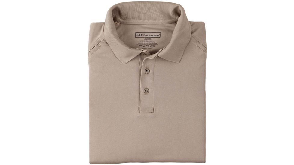 5.11 Tactical Performance Long Sleeve Polo - Men's, Large, Regular, Silver Tan, 72049-160-L
