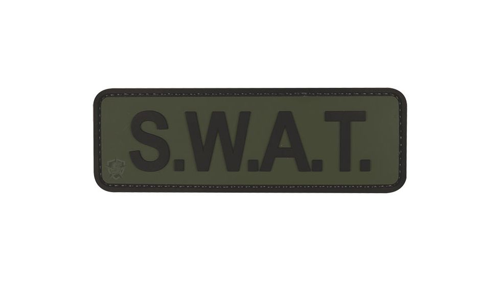 5IVE STAR GEAR Morale Patch,S.W.A.T.,6x2,Olive Drab/Black 6622000