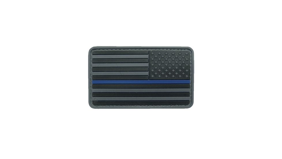 5IVE STAR GEAR US Flag Black W/Blue Stripe Morale Patch, Reversed, 3.25in x 2in, 6802000
