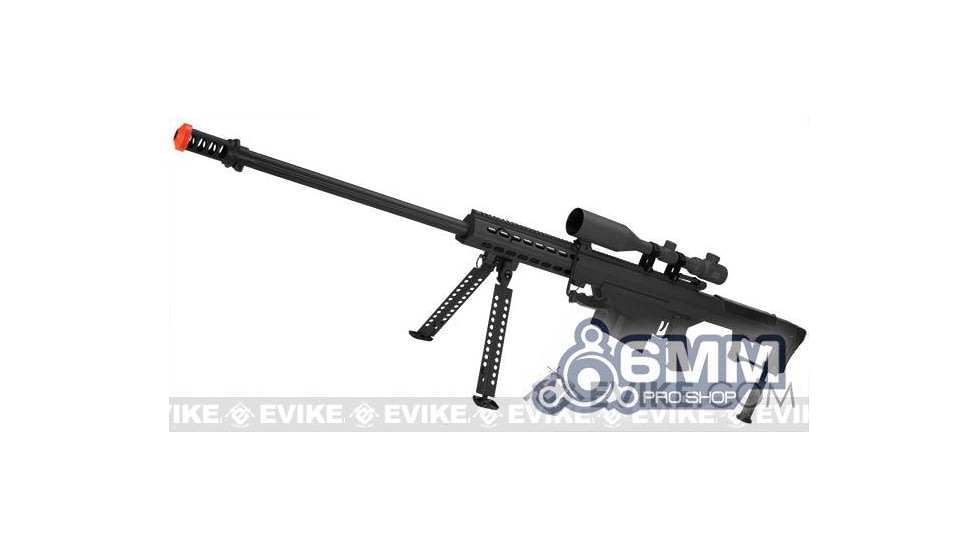 6mmProShop Barrett Licensed M107A1 Gen2 Long Range Airsoft AEG Sniper Rifle, 29in Barrel, Black, SW-013-BK