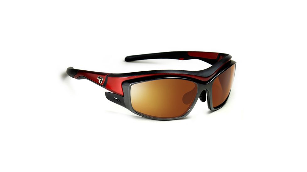 7 Eye Air Dam Rocker Sunglasses w/ Interchangeable Lens,Candy Apple Frame,SV Copper Module, SV Clear  Module,S-L 4956P2