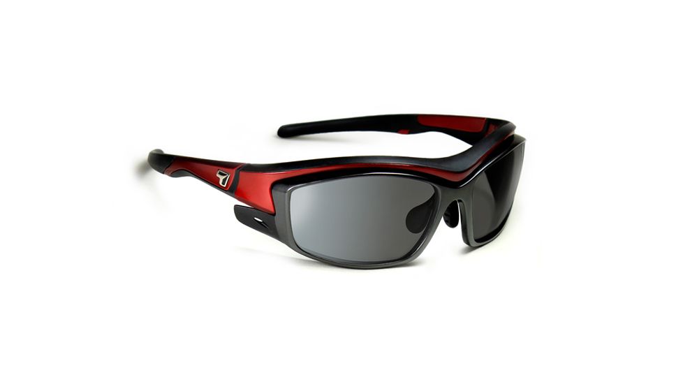 7 Eye Air Dam Rocker Sunglasses w/ Interchangeable Lens,Candy Apple Frame,SV Gray Module, SV Clear  Module,S-L 4956P1