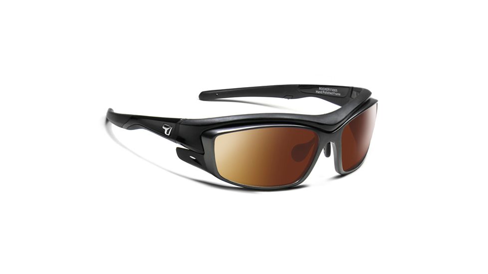7 Eye Air Dam Rocker Sunglasses w/ Interchangeable Lens,Glossy Black Frame,SV Copper Module, SV Clear  Module,S-L 4905P2