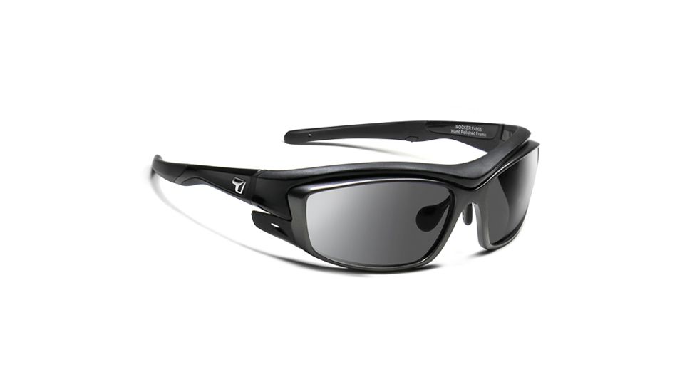 7 Eye Air Dam Rocker Sunglasses w/ Interchangeable Lens,Glossy Black Frame,SV Gray Module, SV Clear  Module,S-L 4905P1