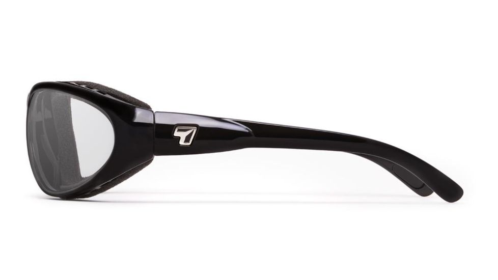 7 Eye Air Shield Sunglasses Cyclone, Sharp View Clear Pc Lens, Glossy Black Frame, L-XL, Men 200540