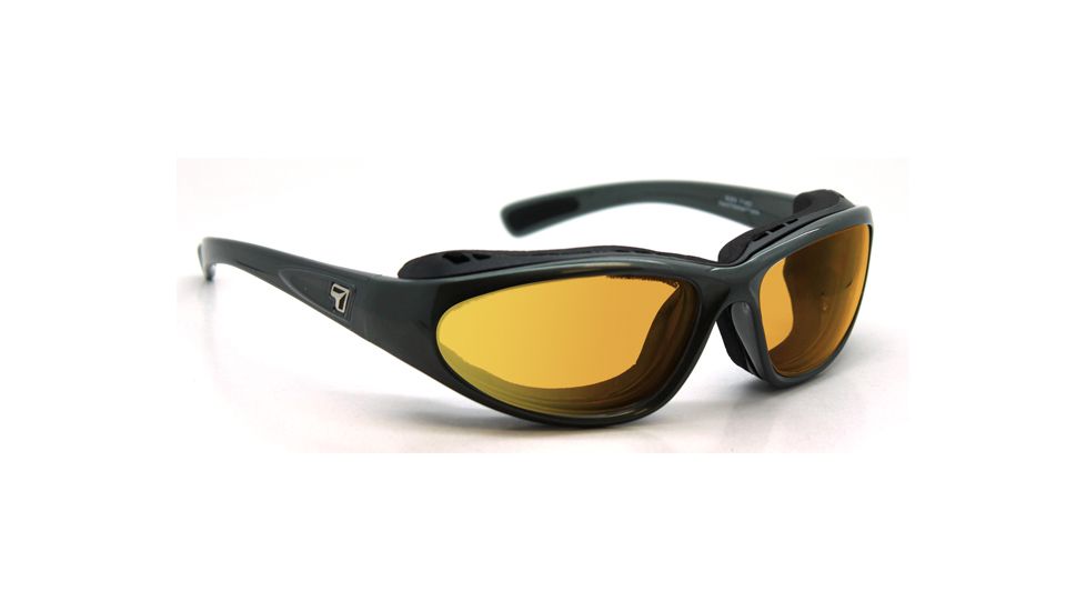 7 Eye Bora AirShield Sunglasses,Charcoal Frame,SharpView Yellow Lens,L-XL 140343