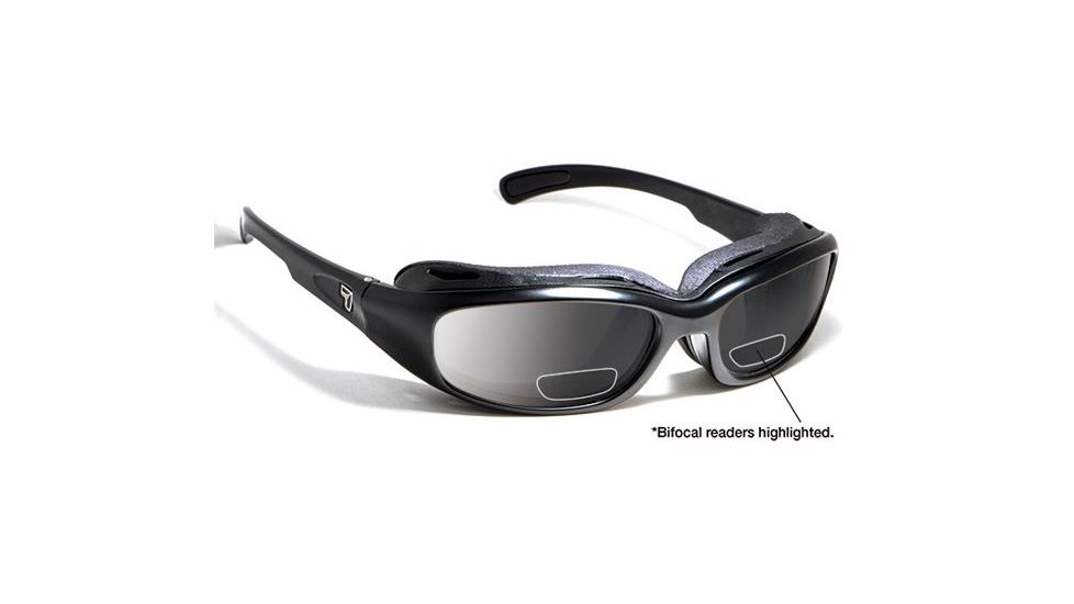7 Eye Churada AirShield Sunglasses,Matte Black Frame,SharpView Gray +1.50 Reader Lens,S-M 160141B