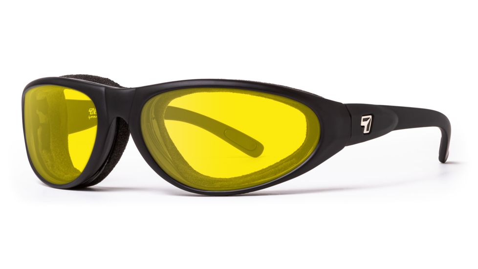7 Eye Cyclone AirShield Sunglasses,Matte Black Frame,SharpView Yellow Lens,S-L 200143