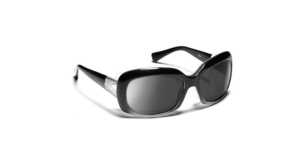 Oasis/ SharpView Gray, Glossy Black Frame Female Sunglasses, L-XL