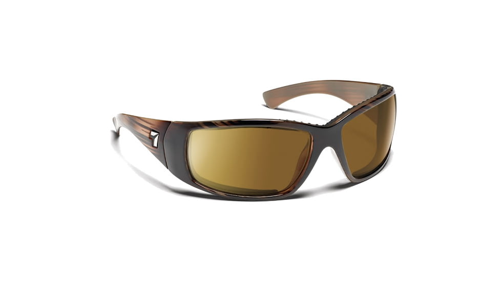 7 Eye Taku Full Wrap Sunglasses, Horn Frame, Polarized Copper NXT Lens 574357