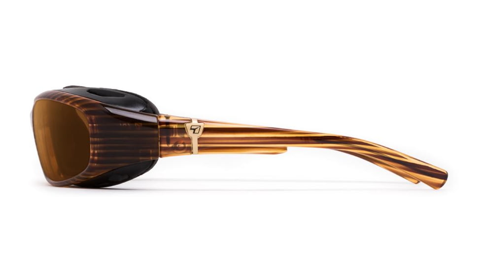 7Eye by Panoptix AirShield Sierra Sunglasses, RX Ready, Brown Stripe Tortoise Frame, SharpView Polarized Copper Lens, S-L 346254
