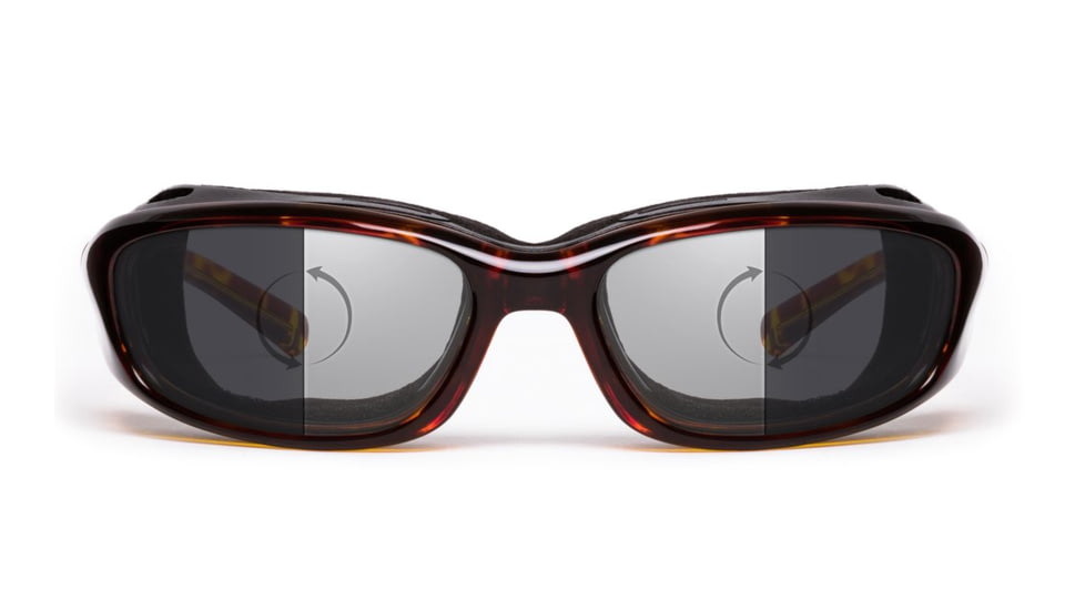 7Eye by Panoptix AirShield Sierra Sunglasses, RX Ready, Light Tortoise Frame, Photochromic Day/Night Eclypse Lens, S-L 346017