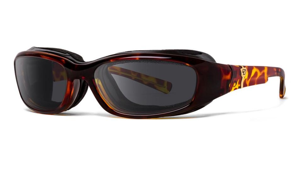 7Eye by Panoptix AirShield Sierra Sunglasses, RX Ready, Light Tortoise Frame, SharpView Polarized Gray Lens, S-L 346053