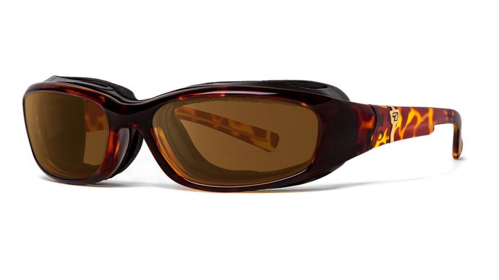7Eye by Panoptix AirShield Sierra Sunglasses, RX Ready, Light Tortoise Frame, SharpView Polarized Copper Lens, S-L 346054