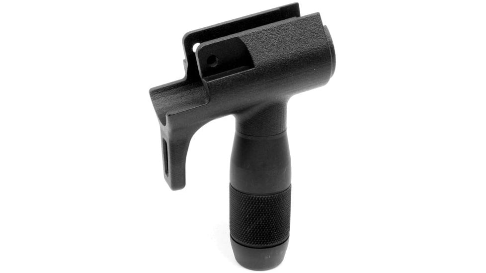 A3 Industries Modular Vertical Foregrip For HK MP5-K, 100 Degree, w/ Hand-Stop And 3in Knurled Aluminum Grip, Black, VFG-162