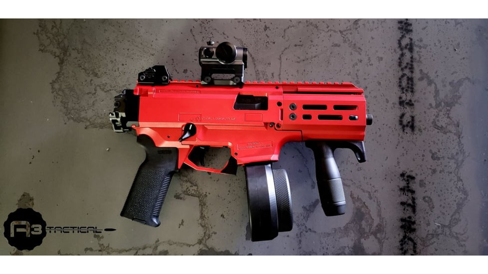 A3 Industries Modular Vertical Foregrips, 100 Degree, M-LOK, w/ Handstop, 3.00In Knurled Aluminum Grip, Polymer Base, Black, VFG-112